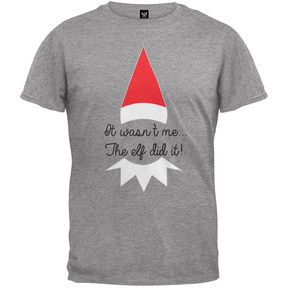 The Elf Did It Black Adult T-Shirt Men's T-Shirts Old Glory