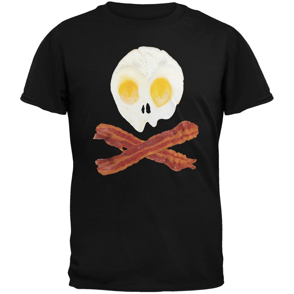 Eggs And Bacon Skull And Cross Bones Black Youth T-Shirt Youth T-Shirts Old Glory
