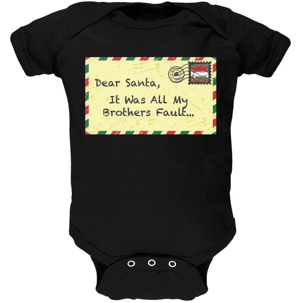 Dear Santa It Was All My Brothers Fault Black Baby One Piece Baby One Piece Old Glory
