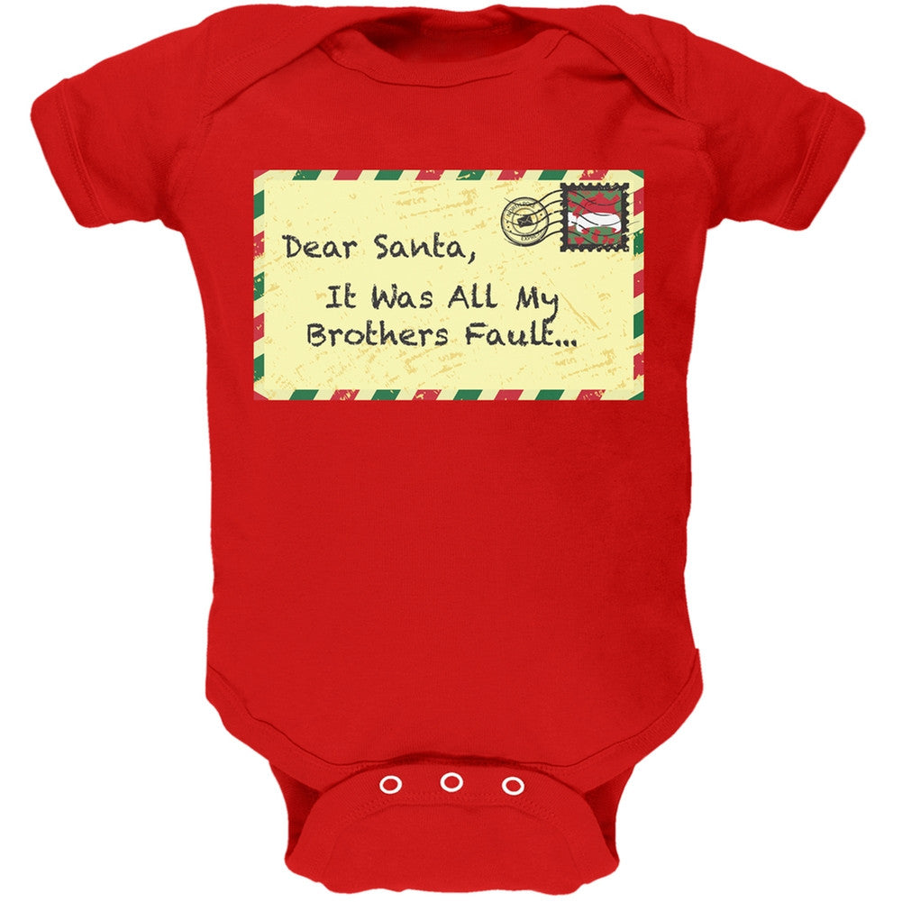 Dear Santa It Was All My Brothers Fault Black Baby One Piece Baby One Piece Old Glory