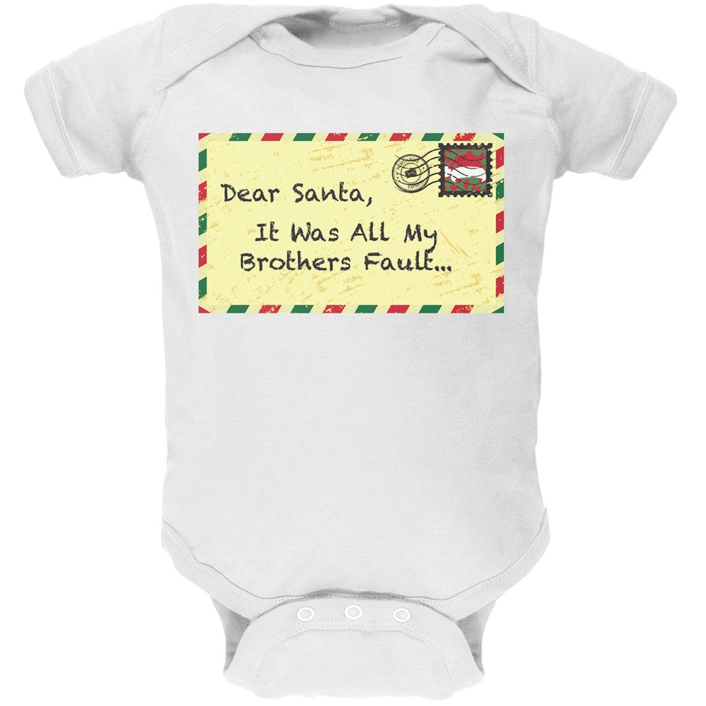 Dear Santa It Was All My Brothers Fault Black Baby One Piece Baby One Piece Old Glory