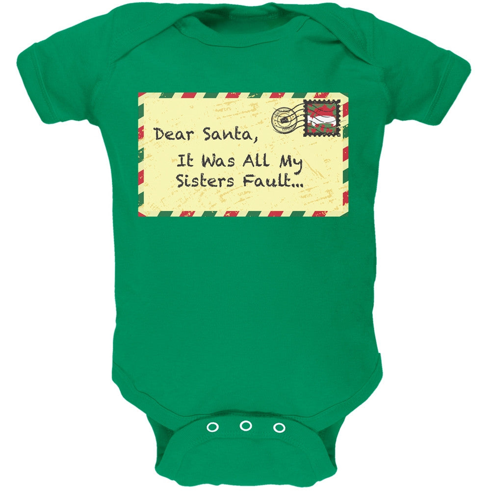 Dear Santa It Was All My Sisters Fault Black Baby One Piece Baby One Piece Old Glory