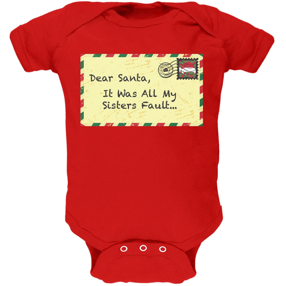 Dear Santa It Was All My Sisters Fault Black Baby One Piece Baby One Piece Old Glory