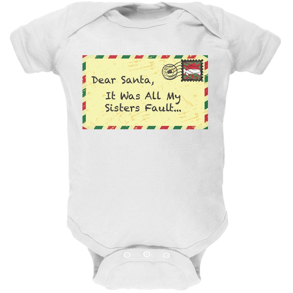 Dear Santa It Was All My Sisters Fault Black Baby One Piece Baby One Piece Old Glory