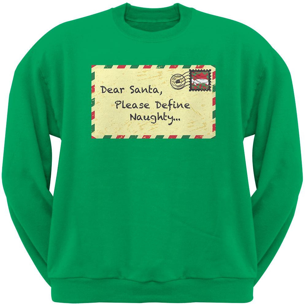Dear Santa Please Define Naughty Black Adult Crew Neck Sweatshirt Men's Sweatshirts Old Glory