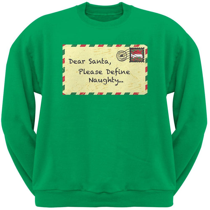 Dear Santa Please Define Naughty Black Adult Crew Neck Sweatshirt Men's Sweatshirts Old Glory
