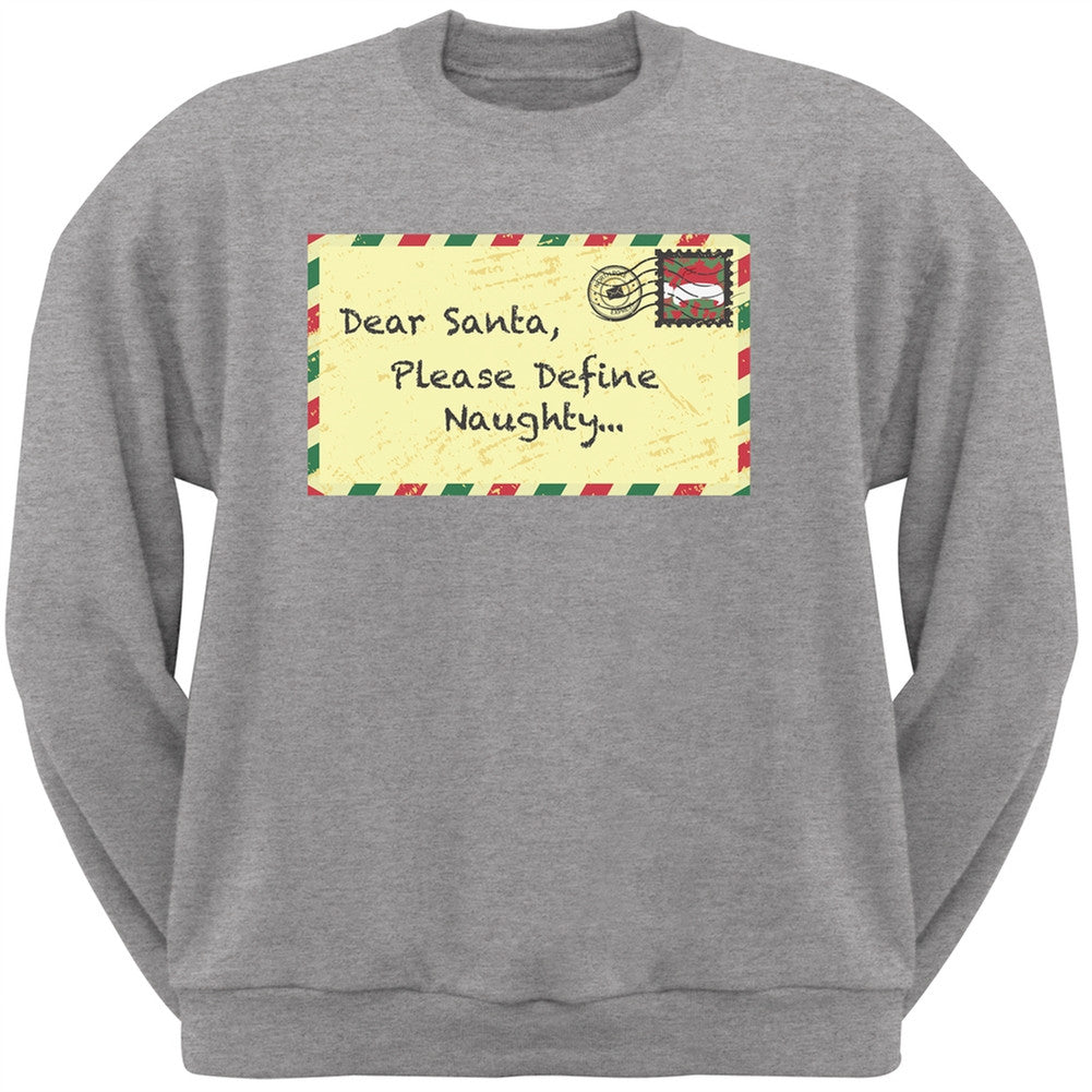 Dear Santa Please Define Naughty Black Adult Crew Neck Sweatshirt Men's Sweatshirts Old Glory