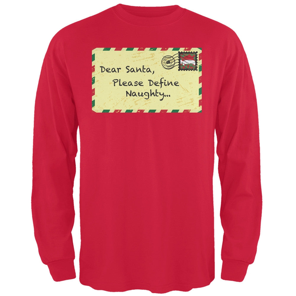 Dear Santa Please Define Naughty Black Adult Long Sleeve T-Shirt Men's Long Sleeves Old Glory