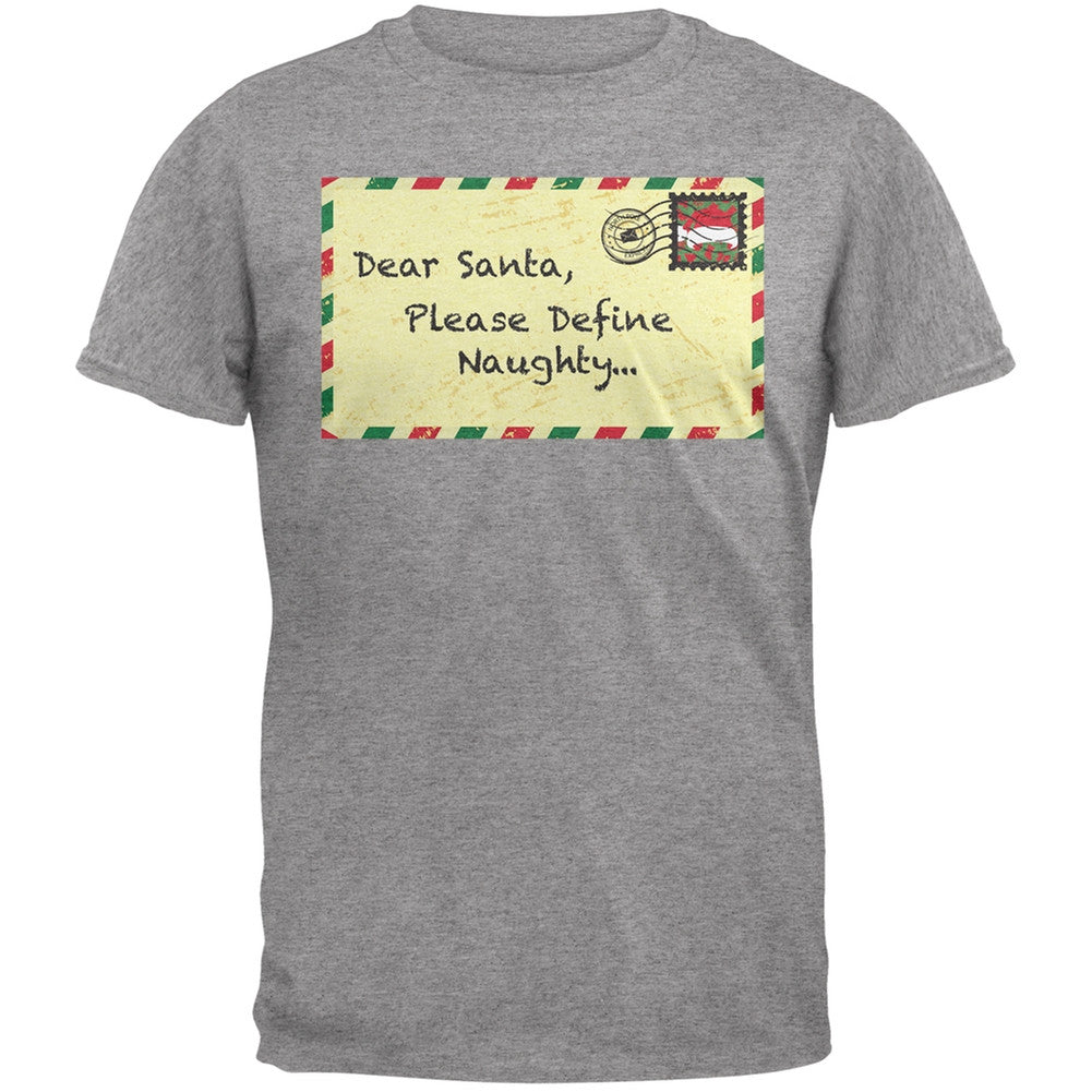 Dear Santa Please Define Naughty Black Adult T-Shirt Men's T-Shirts Old Glory