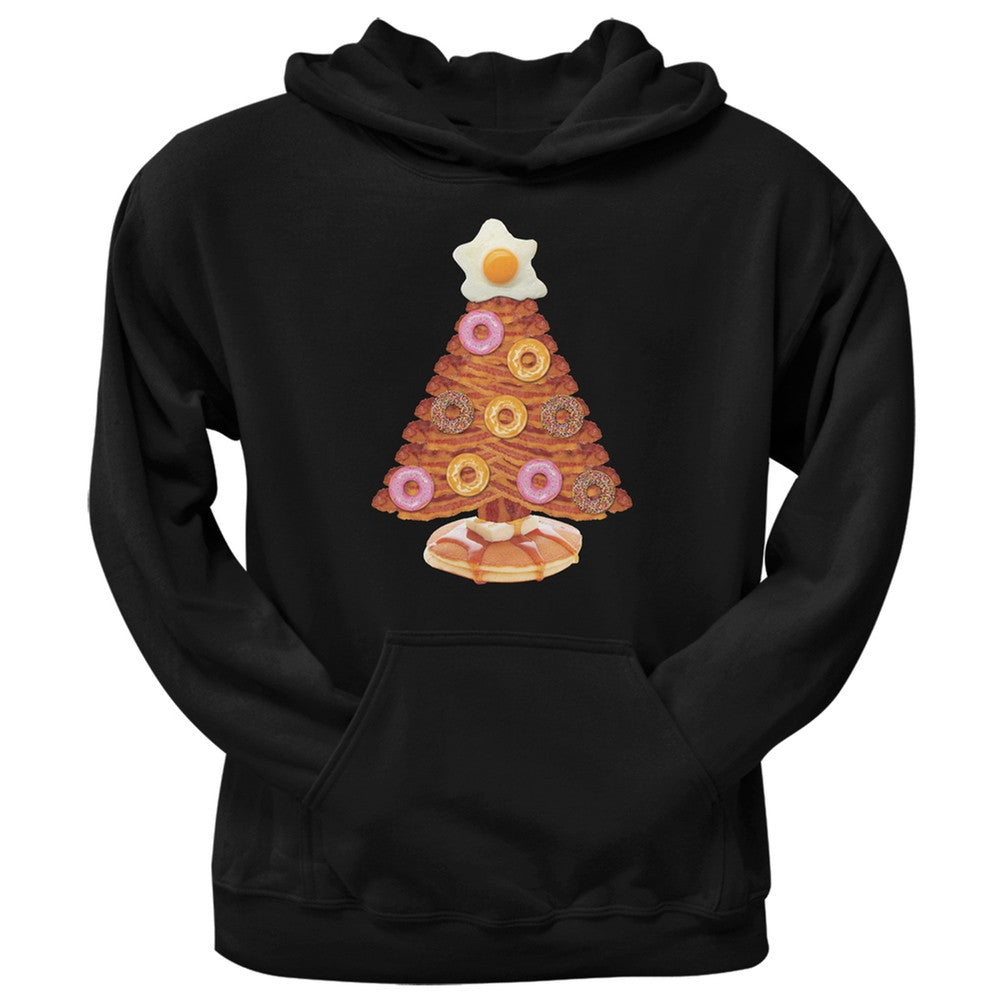 Breakfast Bacon And Eggs Christmas Tree Black Adult Pullover Hoodie Men's Hoodies Old Glory 2XL Black