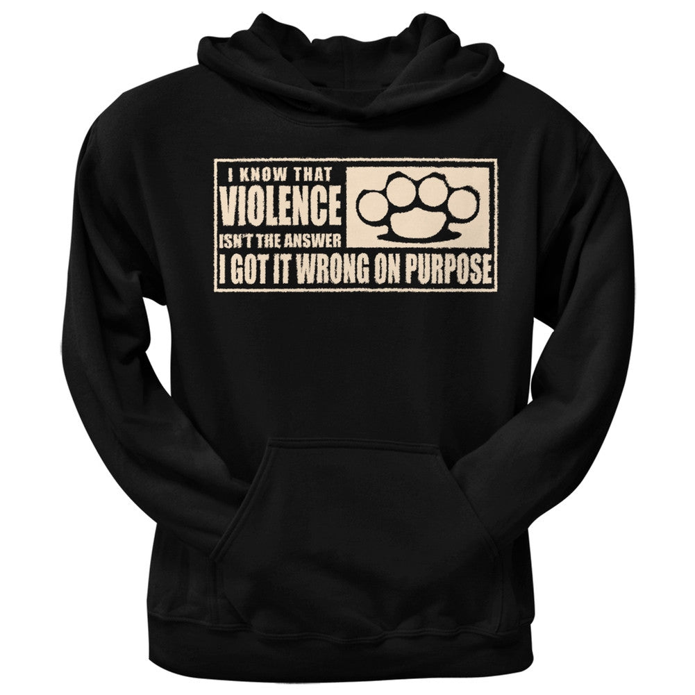 Violence Is The Answer Black Adult Pullover Hoodie Men's Hoodies Old Glory