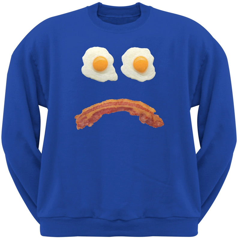 Mr. Sad Face Bacon And Eggs Black Adult Crew Neck Sweatshirt Men's Sweatshirts Old Glory