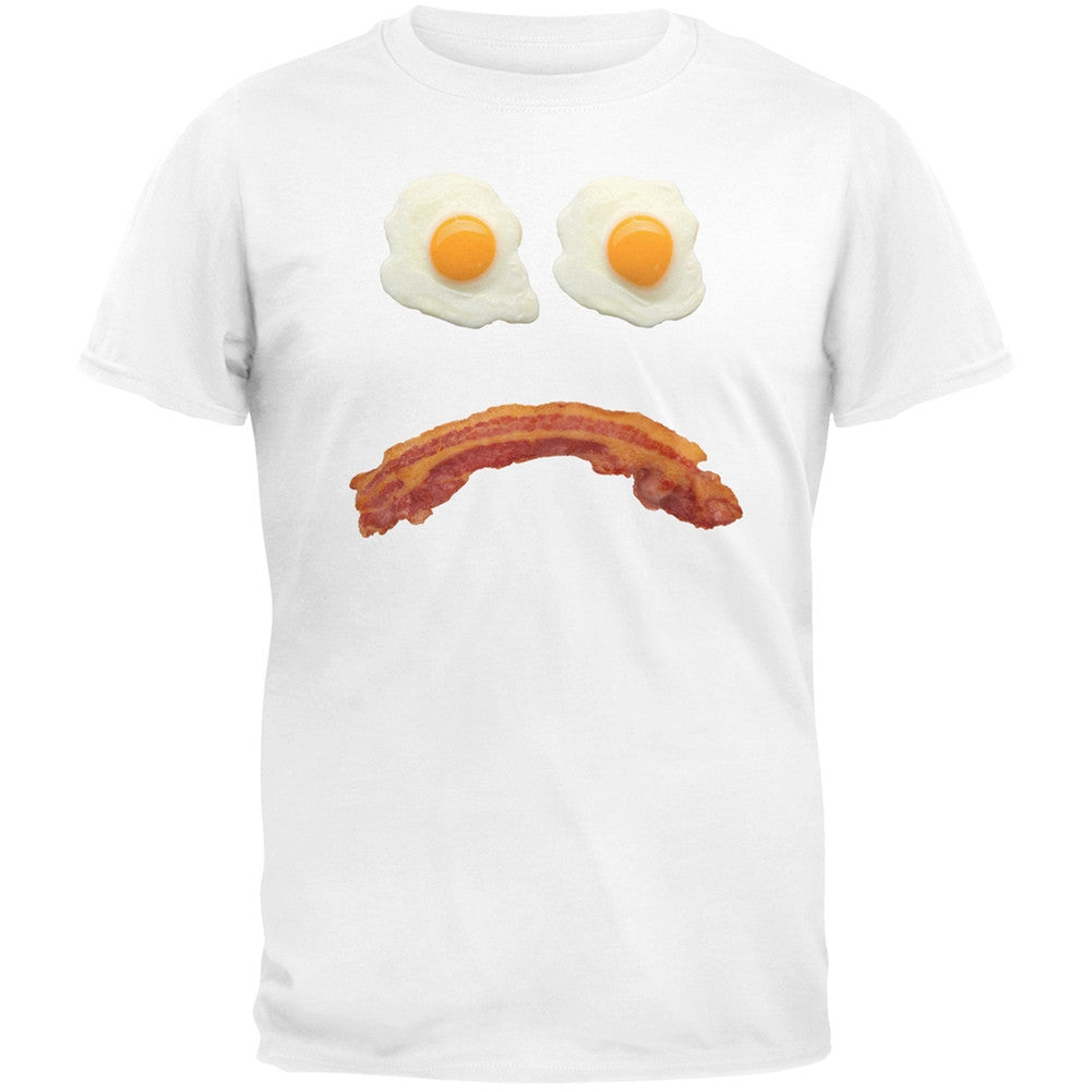 Mr. Sad Face Bacon And Eggs Black Adult T-Shirt Men's T-Shirts Old Glory