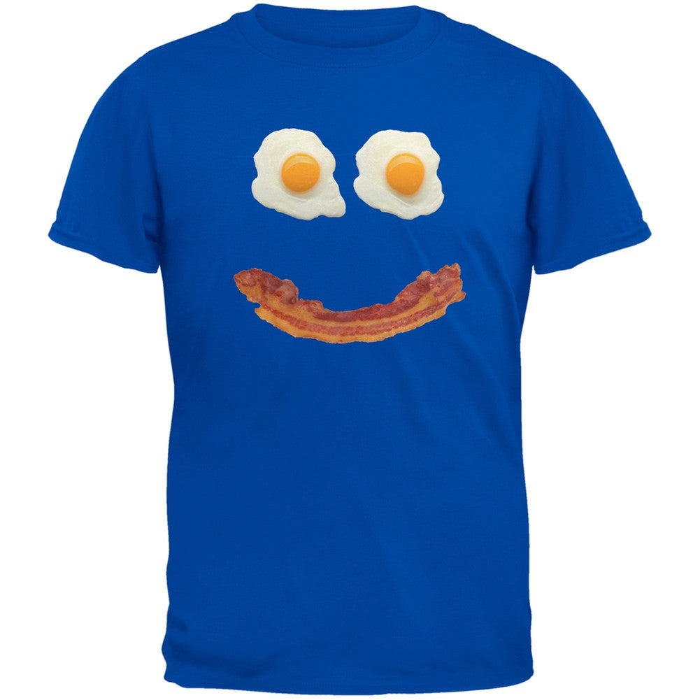 Mr. Happy Smiley Face Bacon And Eggs Black Youth T-Shirt Youth T-Shirts Old Glory