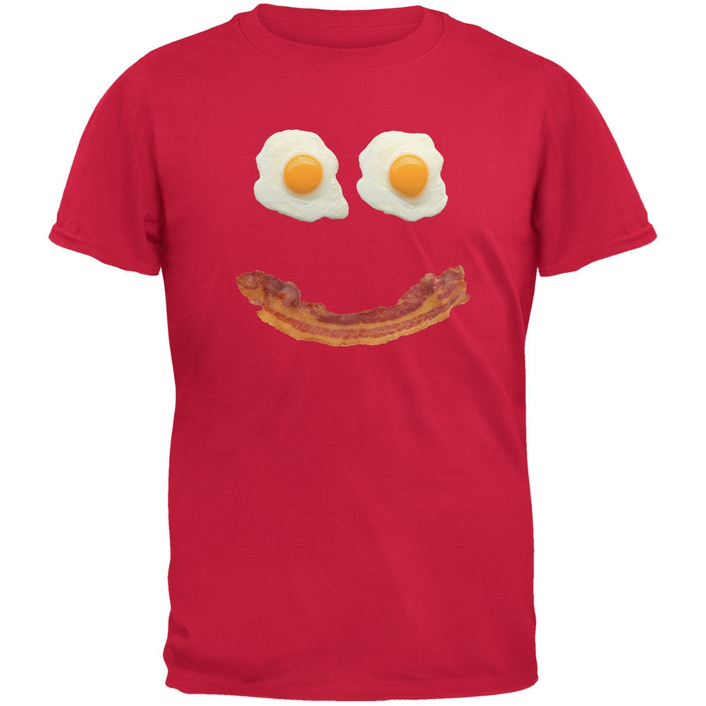 Mr. Happy Smiley Face Bacon And Eggs Black Youth T-Shirt Youth T-Shirts Old Glory