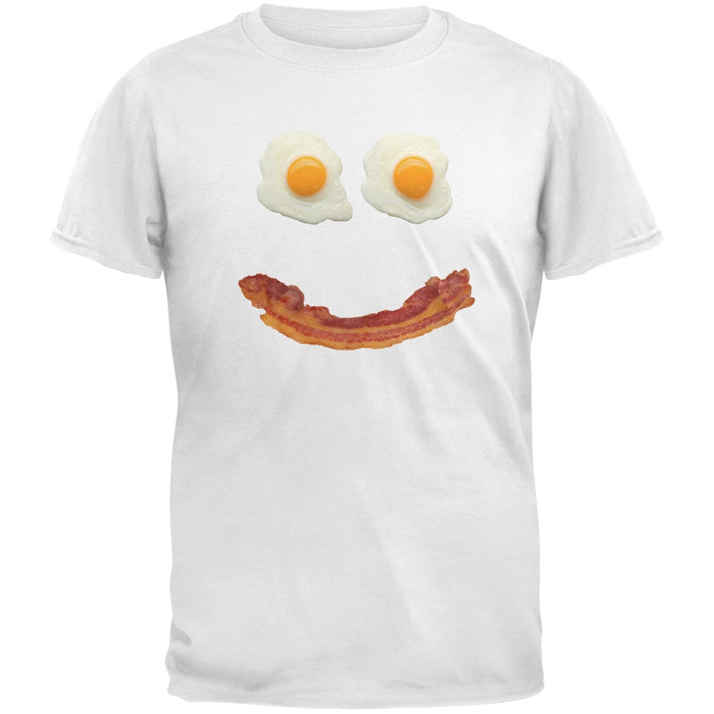 Mr. Happy Smiley Face Bacon And Eggs Black Youth T-Shirt Youth T-Shirts Old Glory