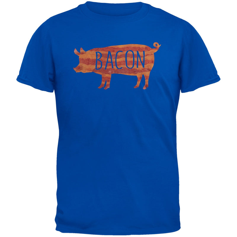 Bacon Pig Silhouette Black Youth T-Shirt Youth T-Shirts Old Glory LG Blue