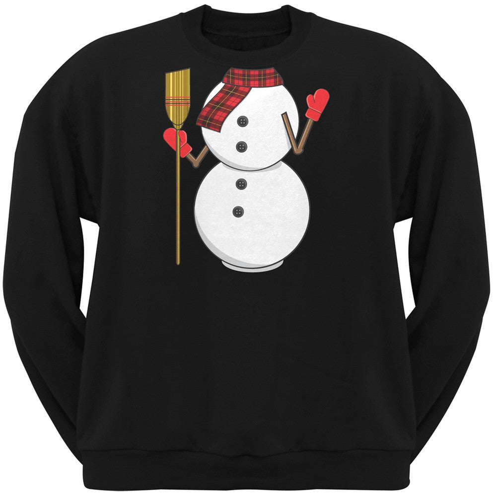 Snowman Body Costume Black Crew Neck Sweatshirt Men's Sweatshirts Old Glory