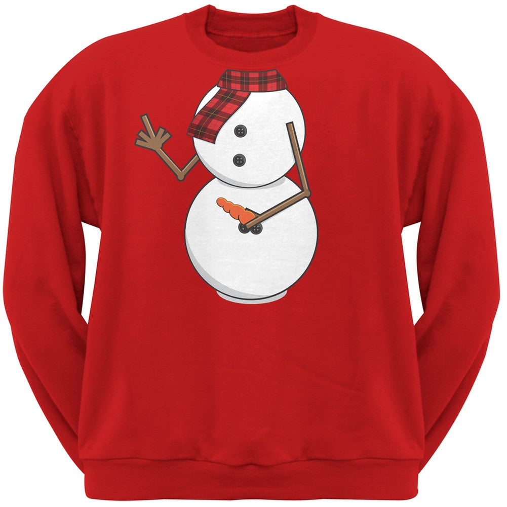 Middle Finger Snowman Body Costume Black Adult Crew Neck Sweatshirt Men's Sweatshirts Old Glory