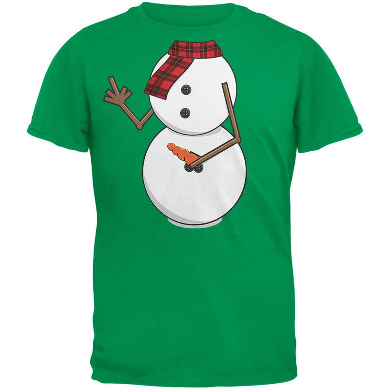 Middle Finger Snowman Body Costume Black Adult T-Shirt Men's T-Shirts Old Glory