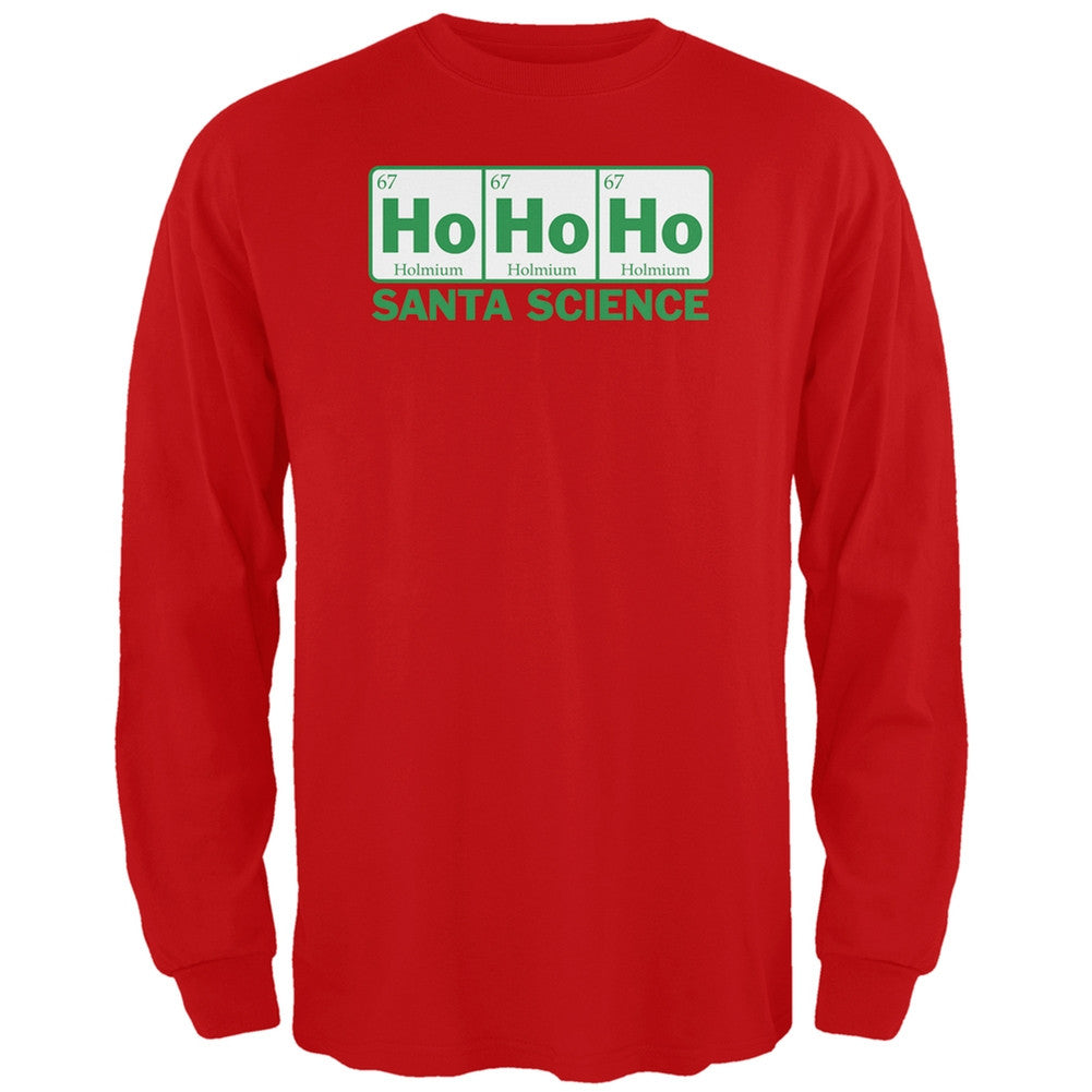 Santa Science Periodic Table Green Adult Long Sleeve T-Shirt Men's Long Sleeves Old Glory