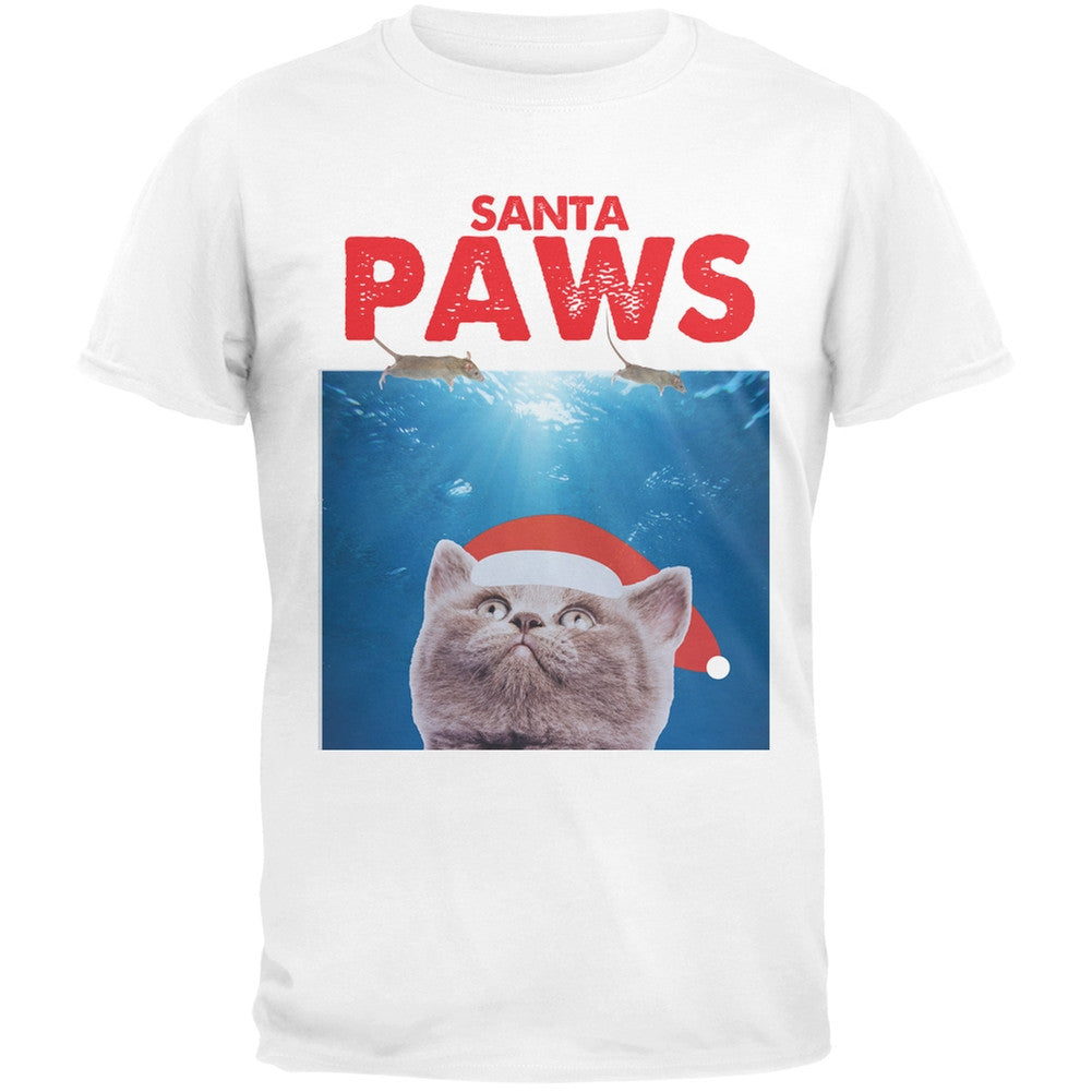 Santa Paws Black Adult T-Shirt Men's T-Shirts Old Glory