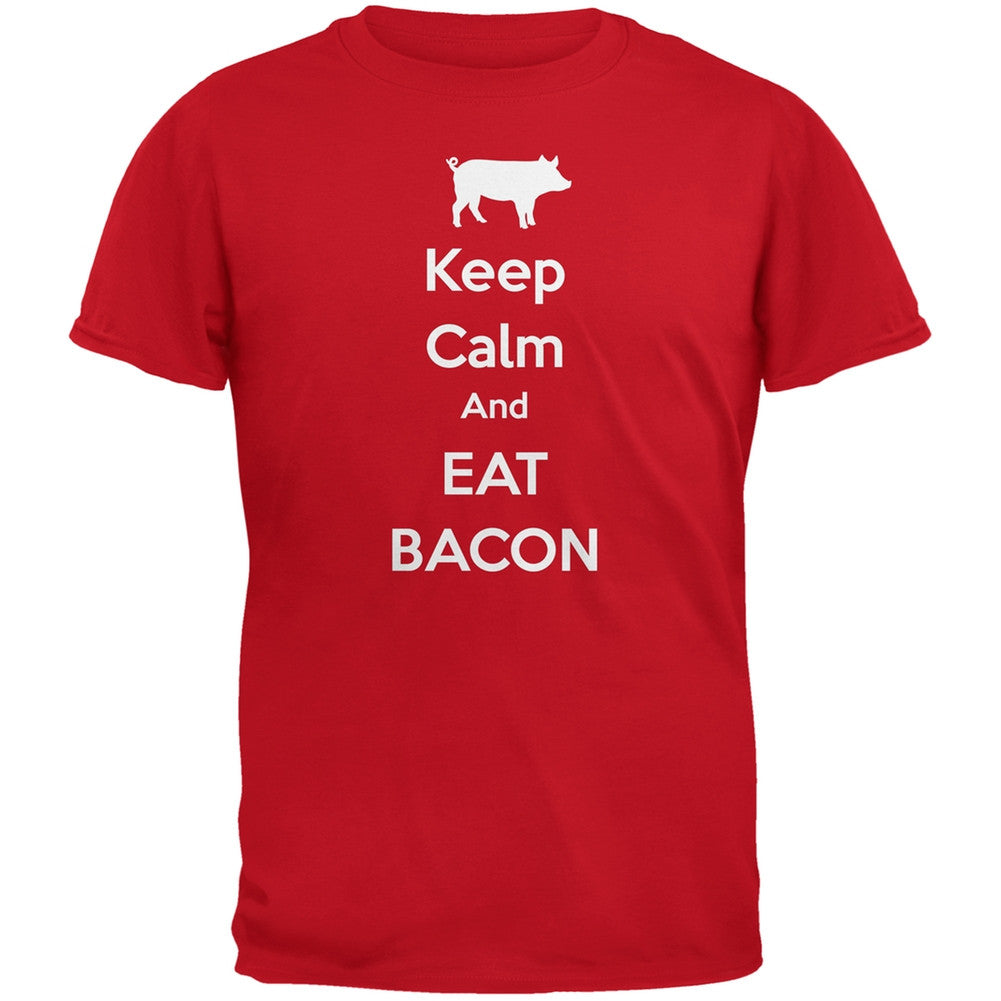 Keep Calm And Eat Bacon Black Youth T-Shirt Youth T-Shirts Old Glory
