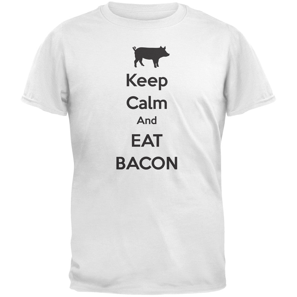Keep Calm And Eat Bacon Black Youth T-Shirt Youth T-Shirts Old Glory
