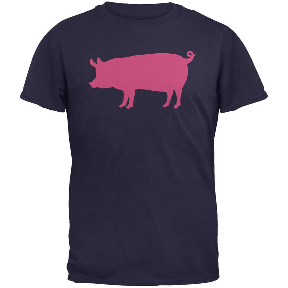 Pink Pig Silhouette Black Youth T-Shirt Youth T-Shirts Old Glory