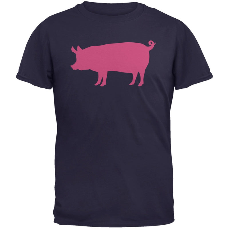 Pink Pig Silhouette Black Youth T-Shirt Youth T-Shirts Old Glory