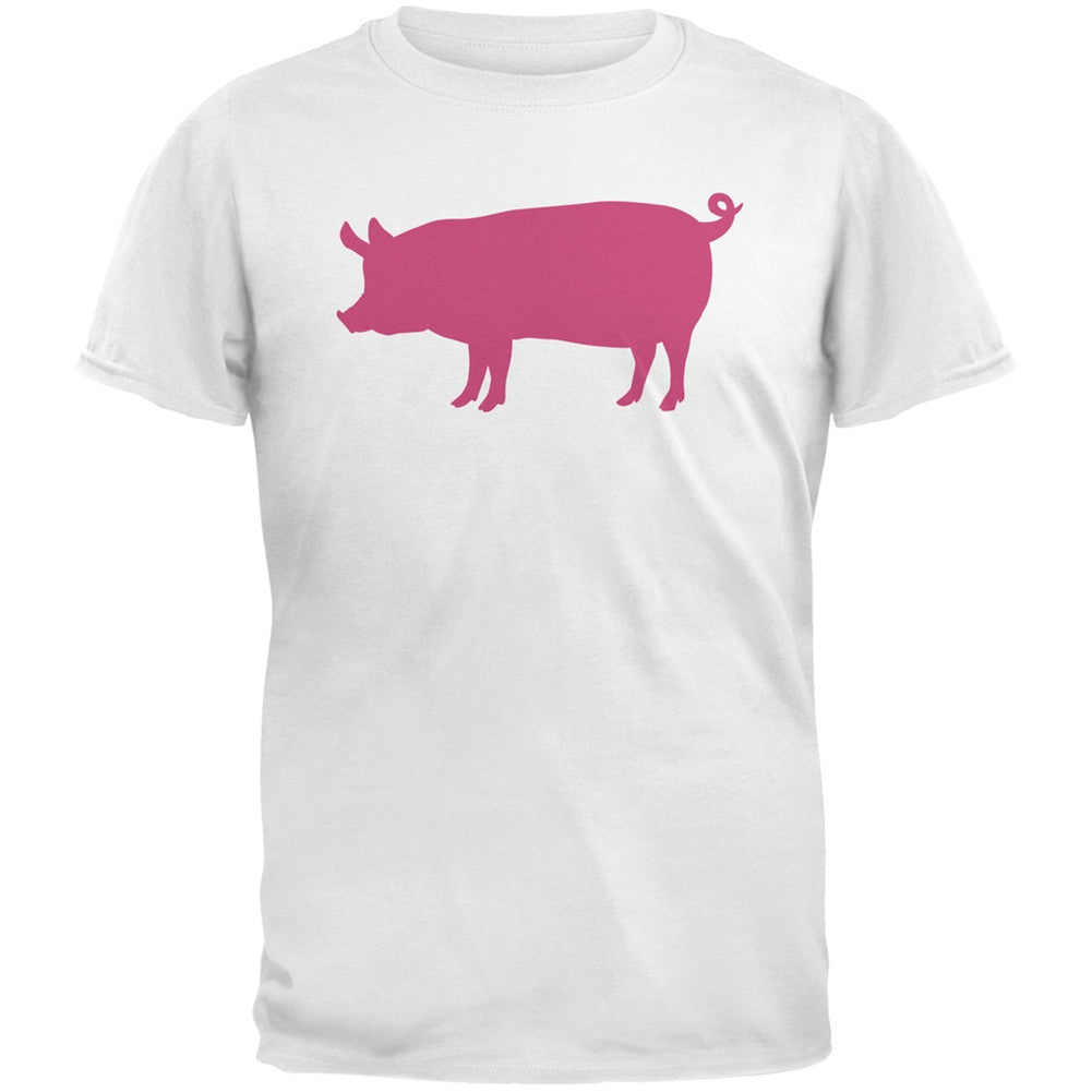 Pink Pig Silhouette Black Youth T-Shirt Youth T-Shirts Old Glory