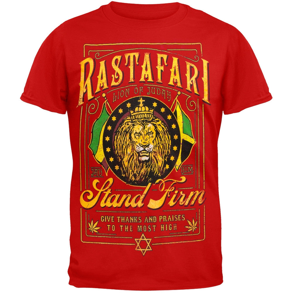 Bob Marley - Stand Firm Adult T-Shirt Men's T-Shirts Old Glory SM Red