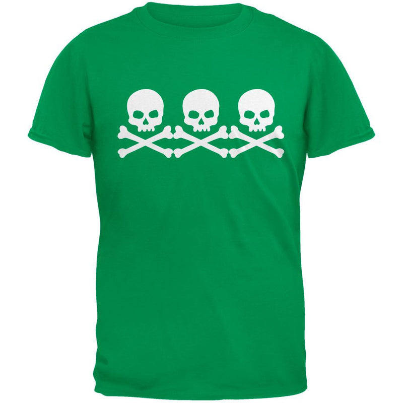3 Skull And Crossbones Black Adult T-Shirt Men's T-Shirts Old Glory
