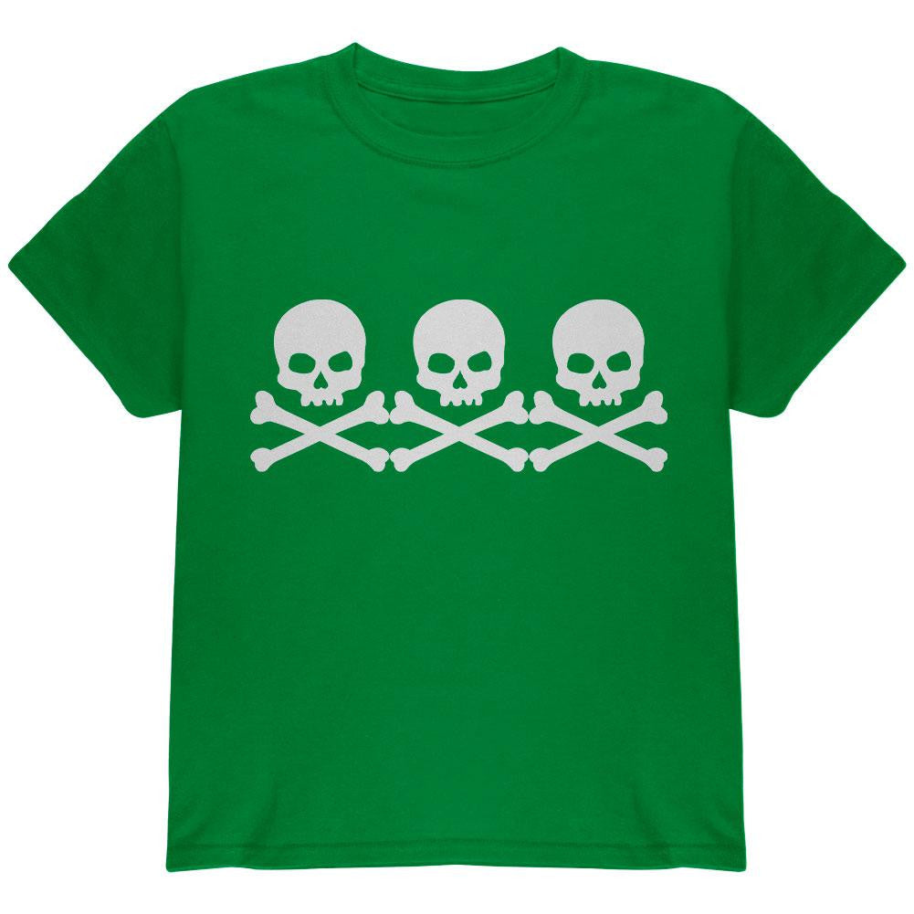 3 Skull And Crossbones Black Youth T-Shirt Youth T-Shirts Old Glory