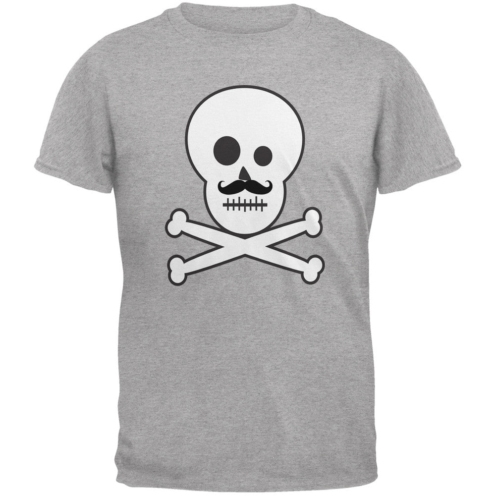 Skull and Crossbones Mustache Black Youth T-Shirt Youth T-Shirts Old Glory