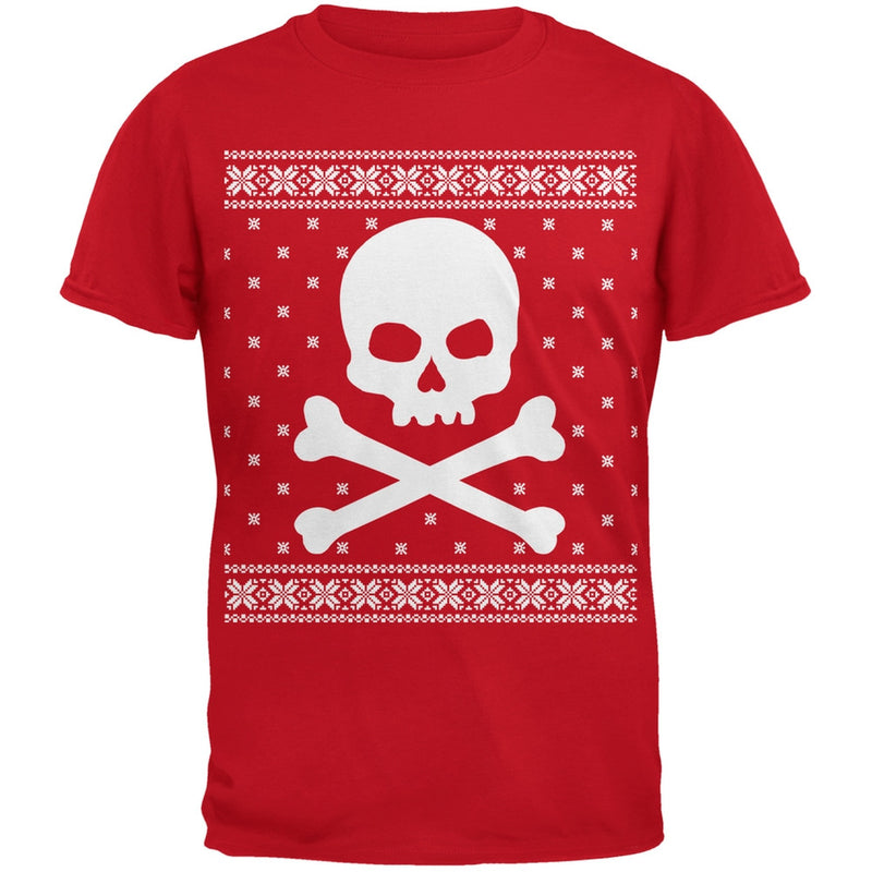 Giant Skull And Crossbones Ugly Christmas Sweater Black Youth T-Shirt Youth T-Shirts Old Glory