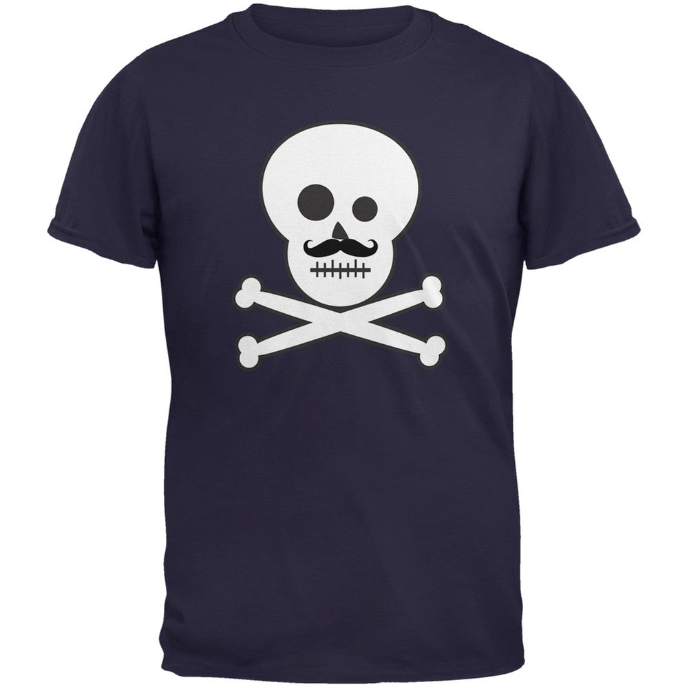 Skull and Crossbones Mustache Black Youth T-Shirt Youth T-Shirts Old Glory