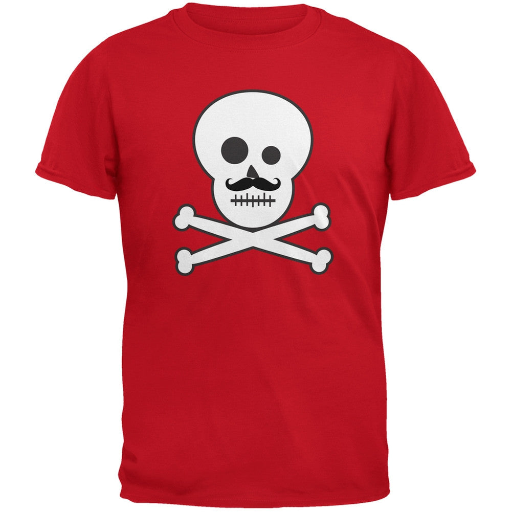 Skull and Crossbones Mustache Black Youth T-Shirt Youth T-Shirts Old Glory