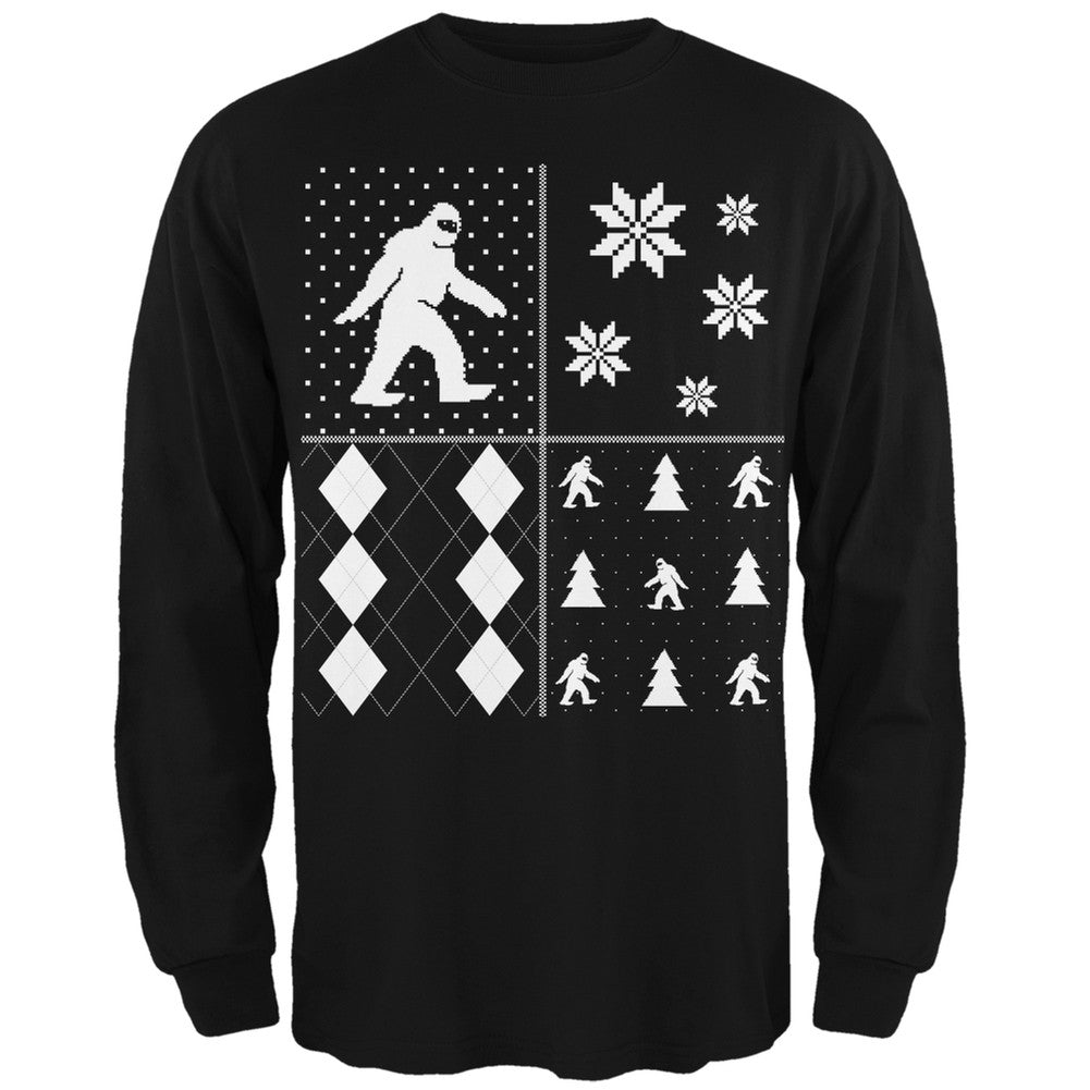 Sasquatch Festive Blocks Ugly XMAS Sweater Adult Long Sleeve T-Shirt Men's Long Sleeves Old Glory