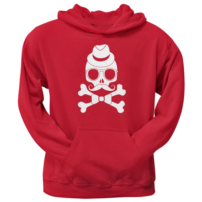 Hipster Skull And Crossbones Black Adult Pullover Hoodie Men's Hoodies Old Glory