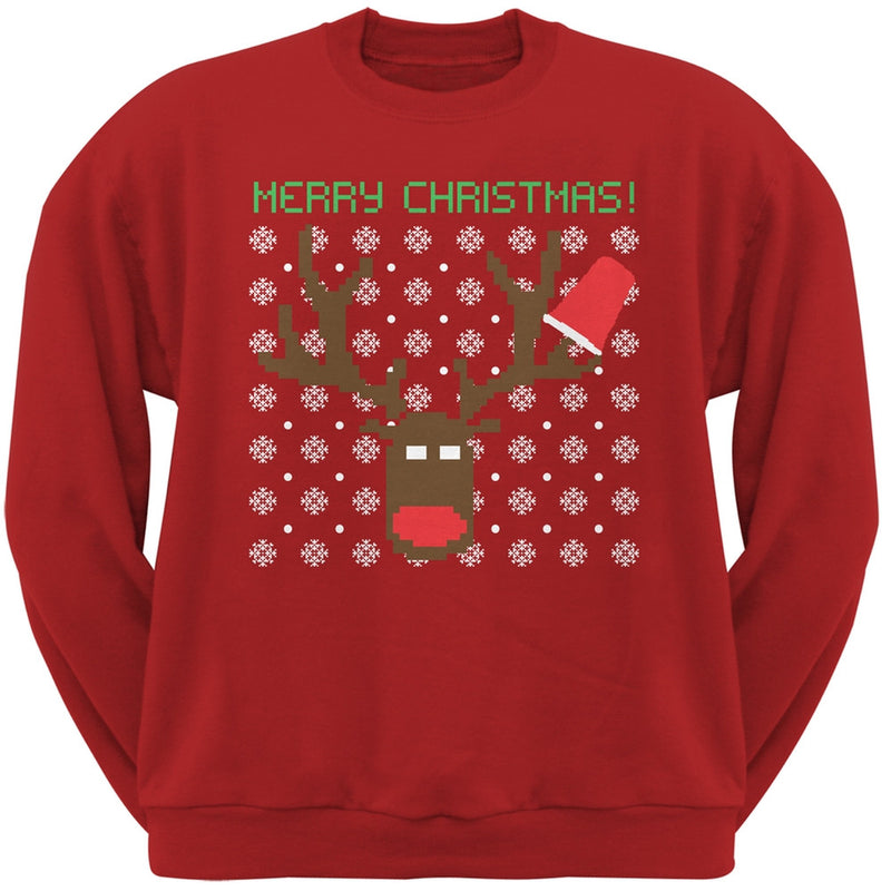 Party Deer Ugly Christmas Sweater Forest Green Adult Sweatshirt Men's Sweatshirts Old Glory