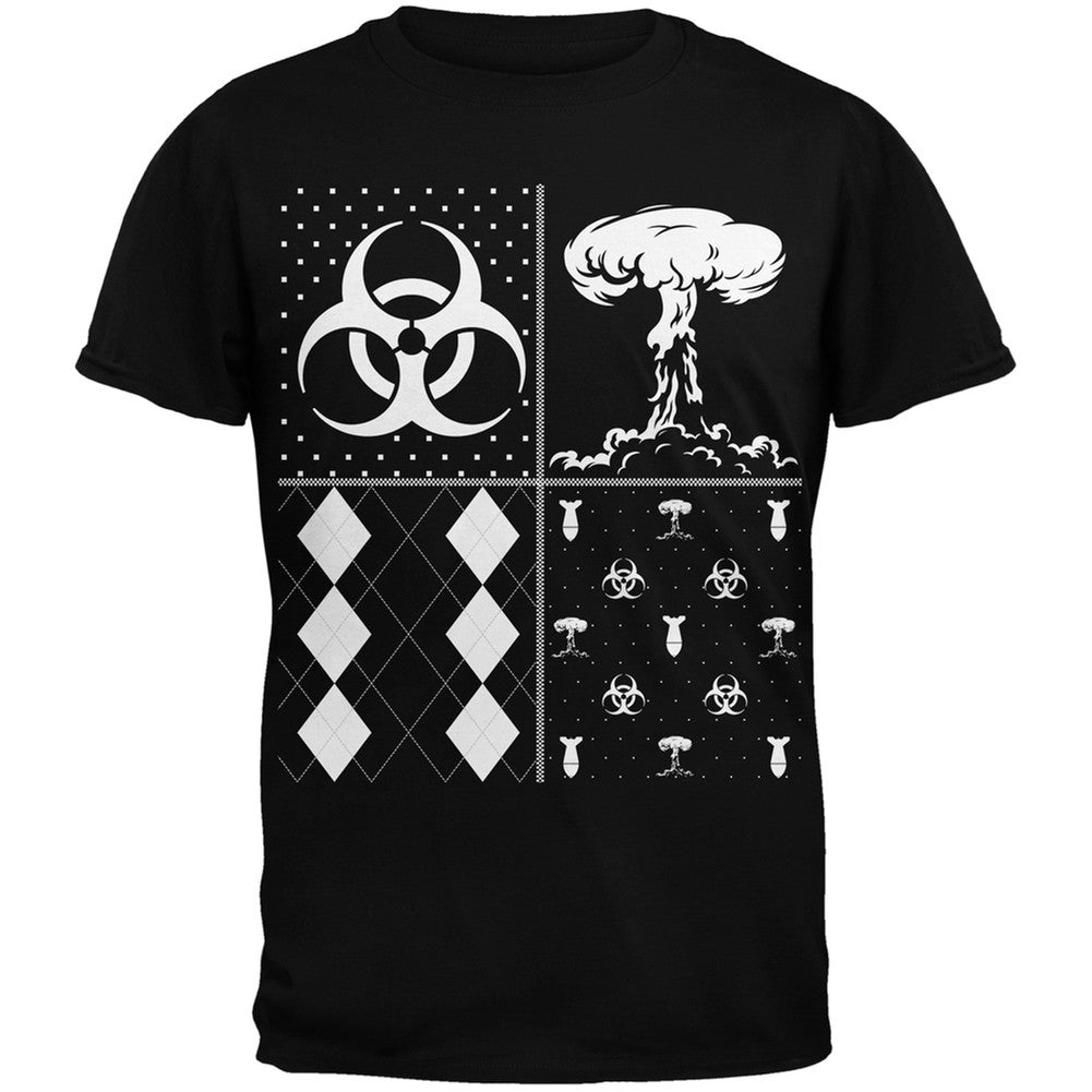 Biohazard Festive Blocks Ugly Christmas Sweater Black Youth T-Shirt Youth T-Shirts Old Glory LG Black