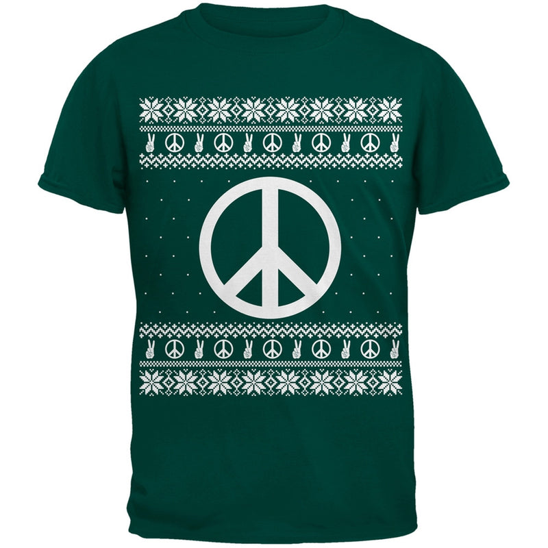 Peace Sign Ugly Christmas Sweater Black Youth T-Shirt Youth T-Shirts Old Glory