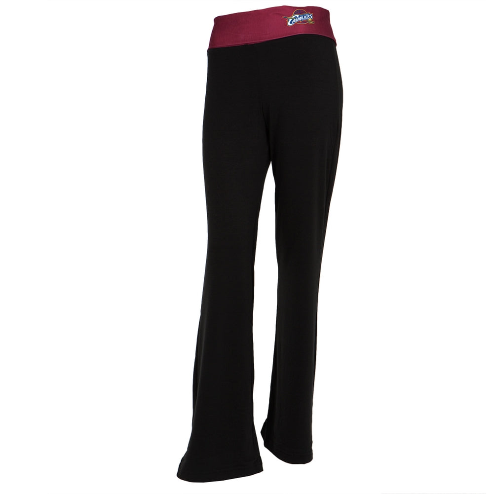 Cleveland Cavaliers - Flip Down Waistband Logo Juniors Yoga Pants Women's Yoga Pants Cleveland Cavaliers LG Black