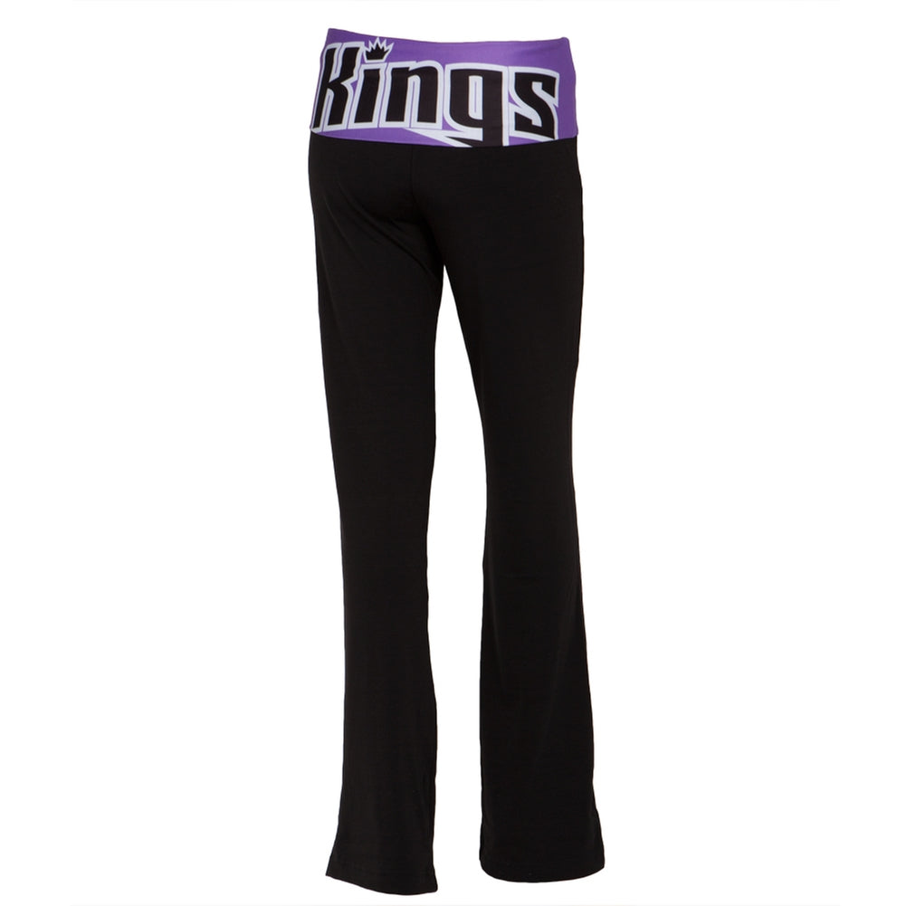 Sacramento Kings - Flip Down Waistband Logo Juniors Yoga Pants Women's Yoga Pants Sacramento Kings