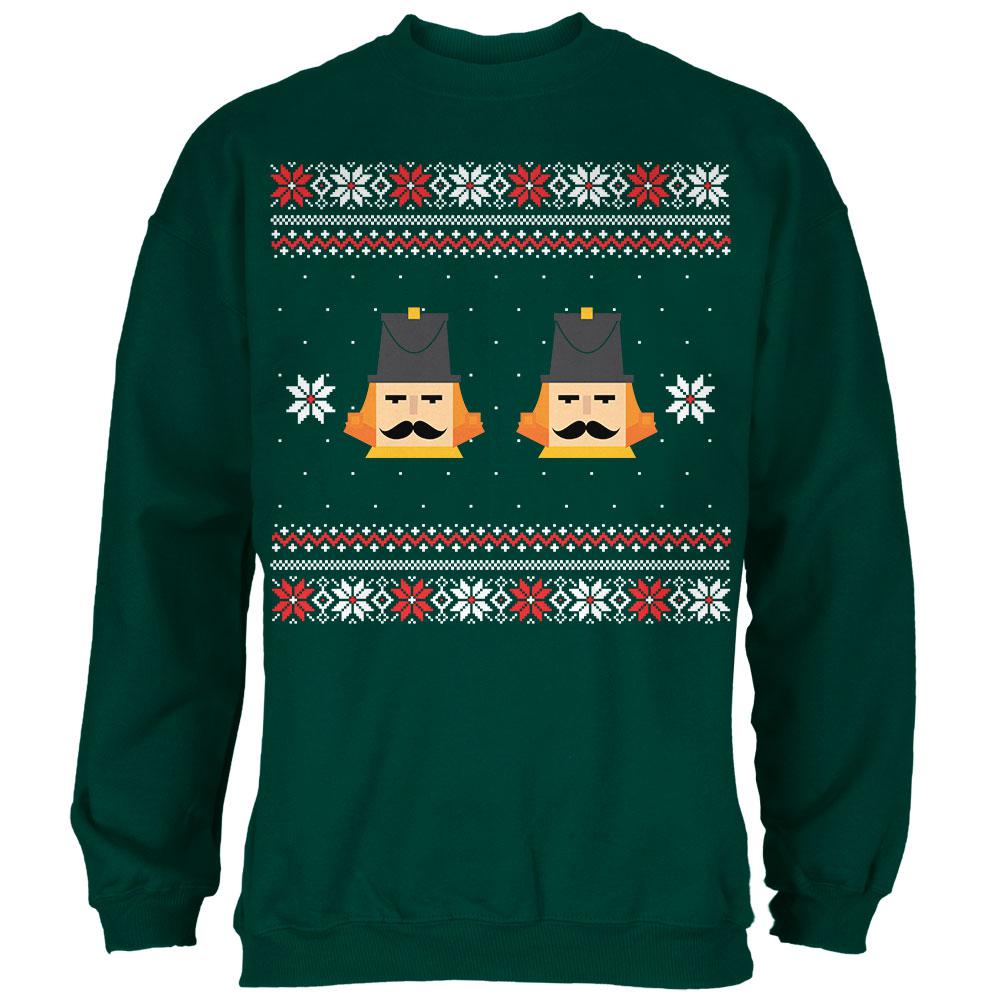 Nutcracker Full Color Ugly Christmas Sweater Dark Green Adult Sweatshirt Men's Sweatshirts Old Glory 2XL Green