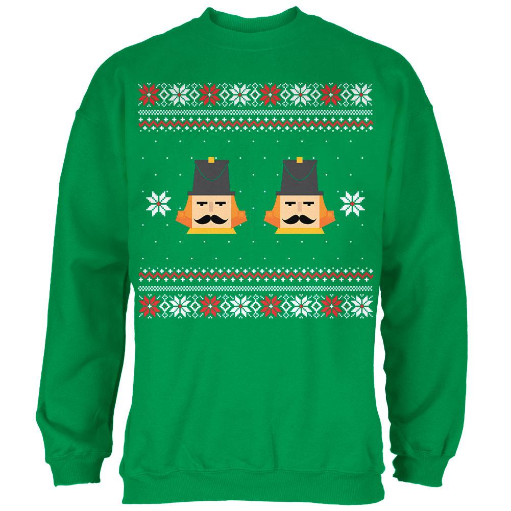 Nutcracker Full Color Ugly Christmas Sweater Green Adult Sweatshirt Men's Sweatshirts Old Glory 2XL Green