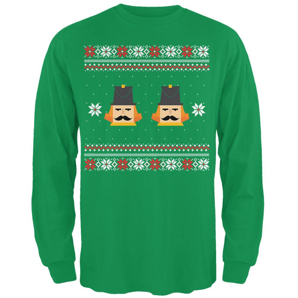 Nutcracker Ugly Christmas Sweater Black Adult Long Sleeve T-Shirt Men's Long Sleeves Old Glory