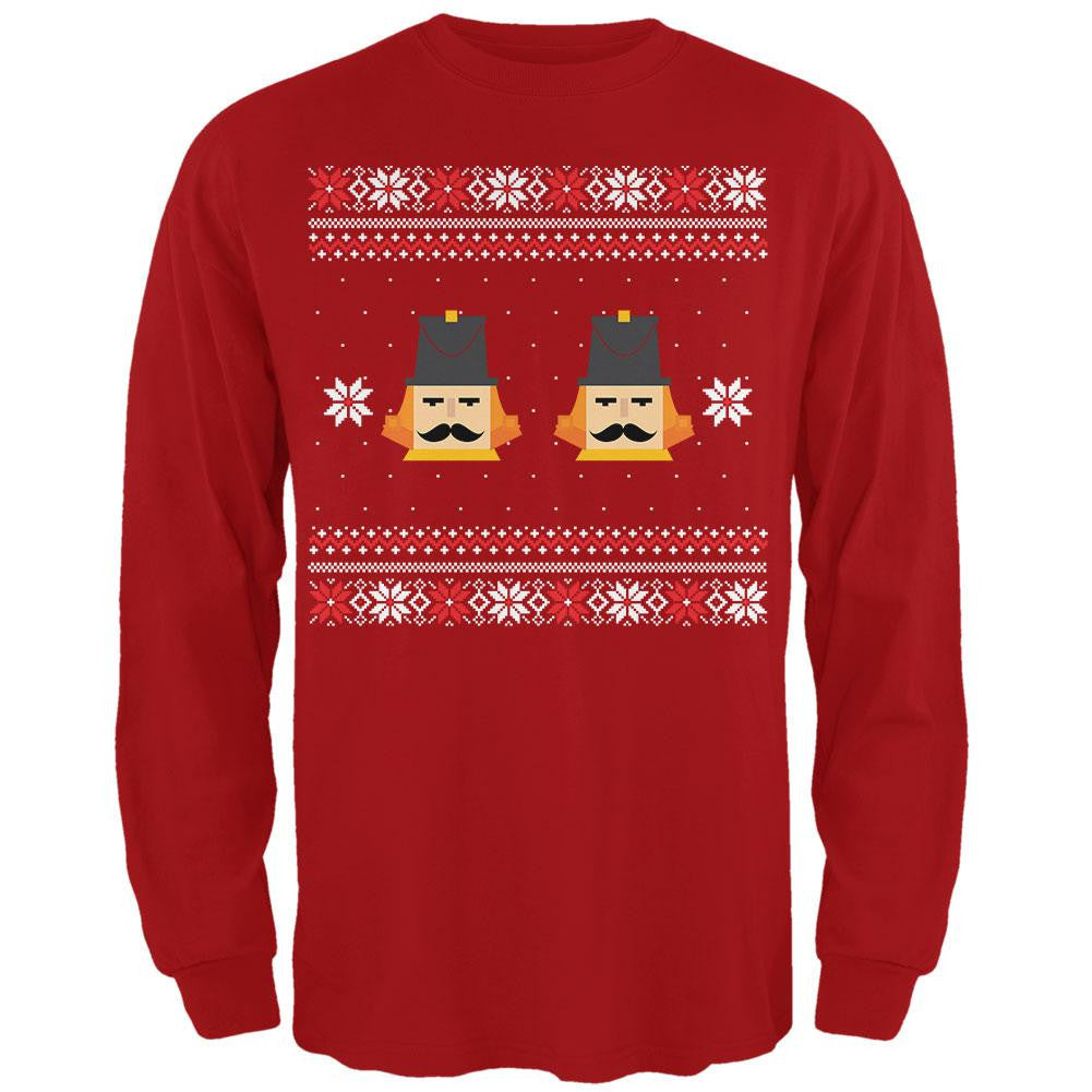 Nutcracker Ugly Christmas Sweater Black Adult Long Sleeve T-Shirt Men's Long Sleeves Old Glory