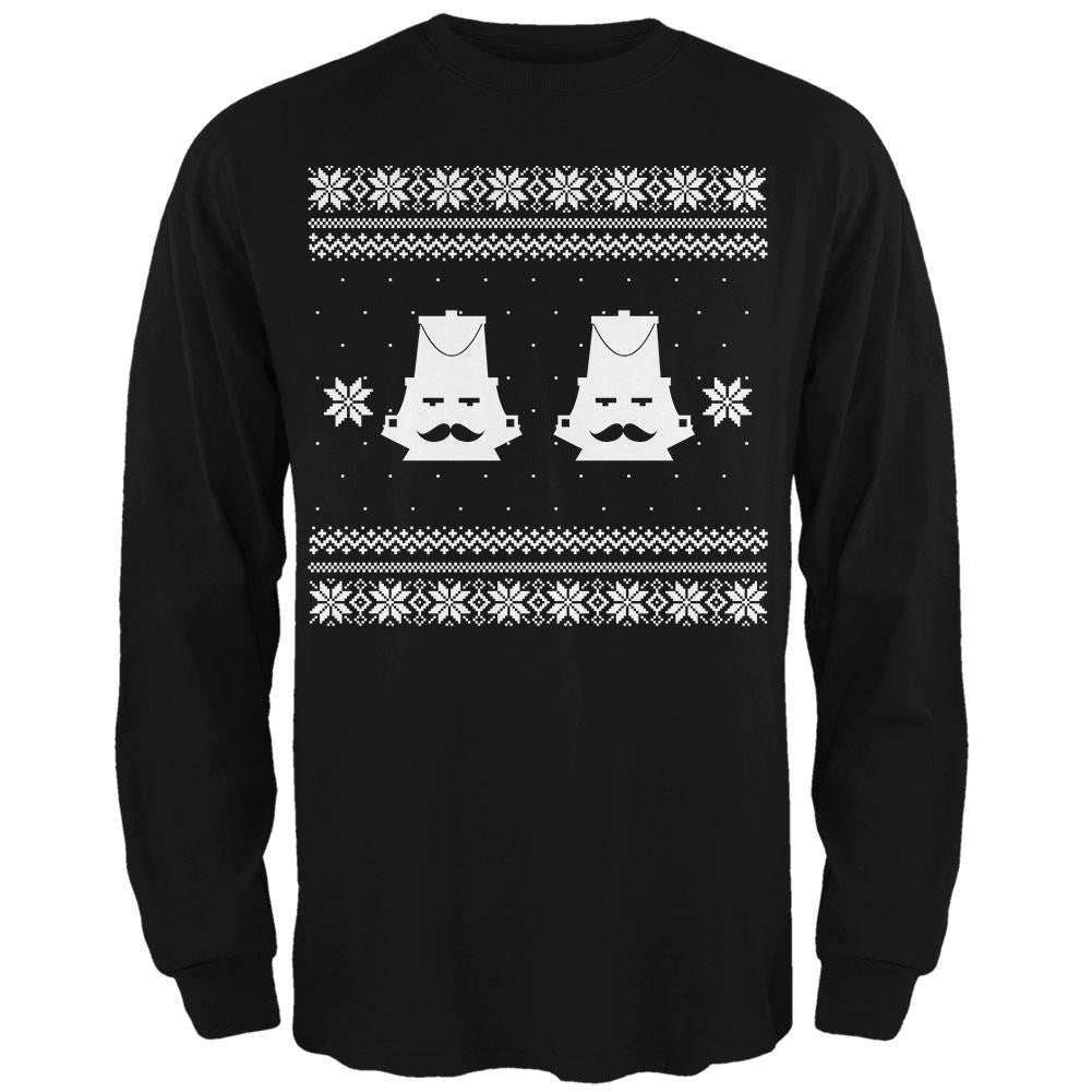 Nutcracker Ugly Christmas Sweater Black Adult Long Sleeve T-Shirt Men's Long Sleeves Old Glory